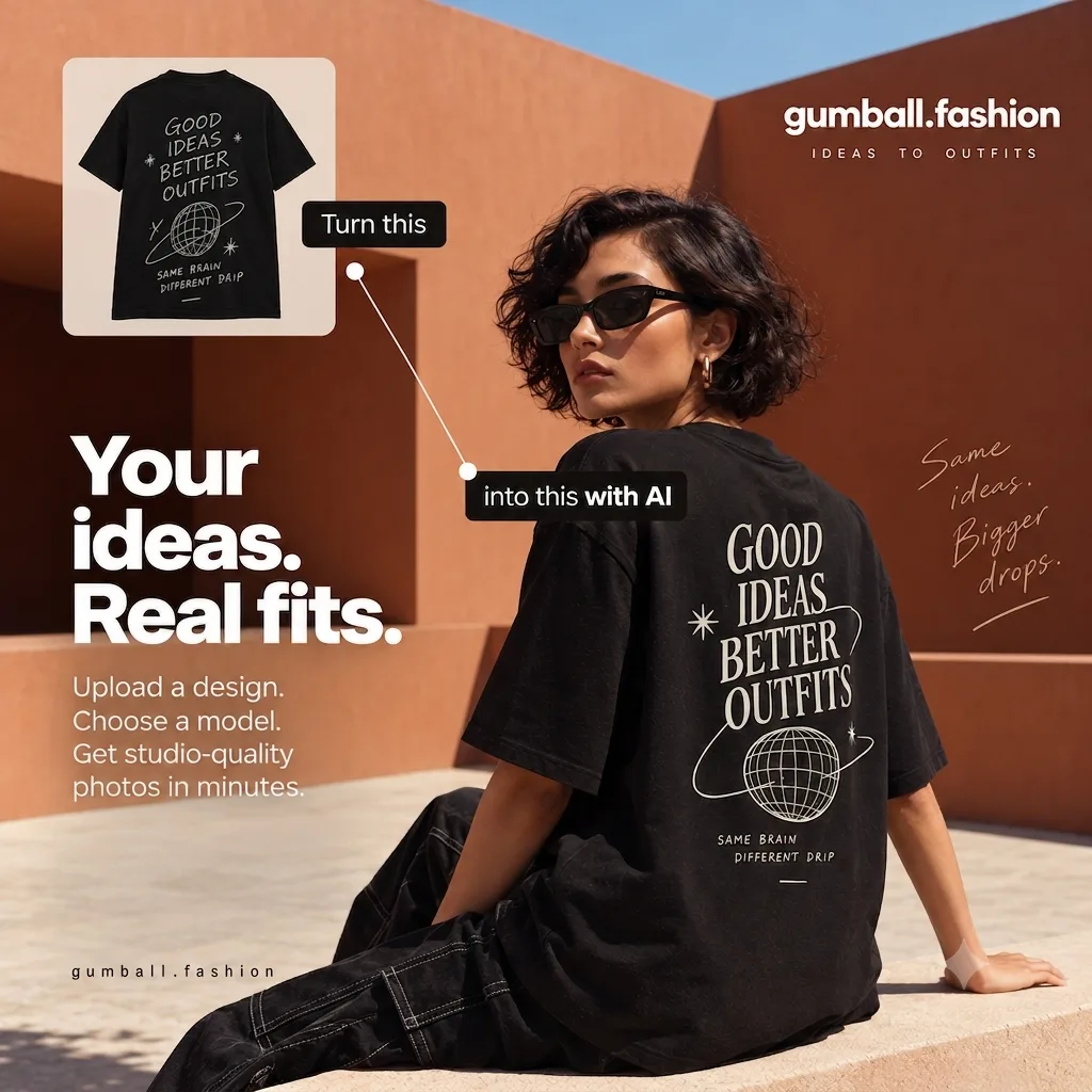 Turn this design into studio-quality photos with AI — Your ideas. Real fits.